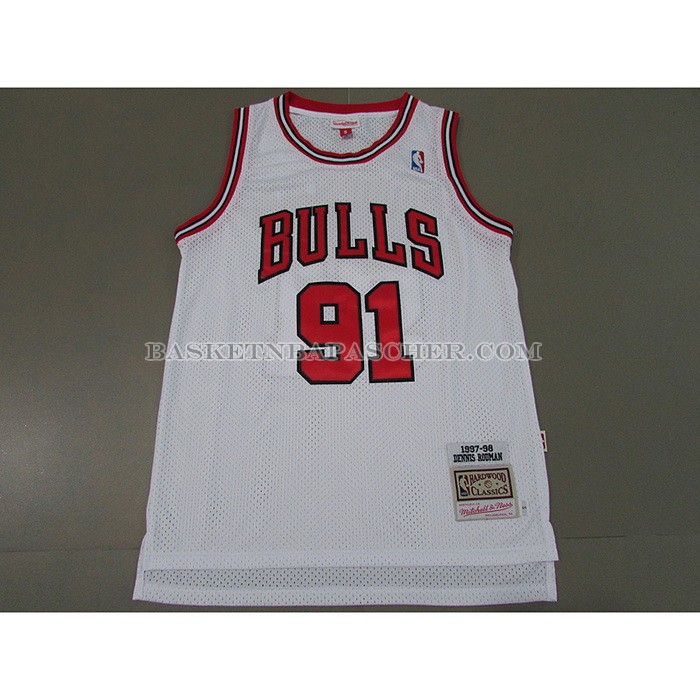 Maillot Chicago Bulls Dennis Rodman Mitchell & Ness 1997-98 Blanc